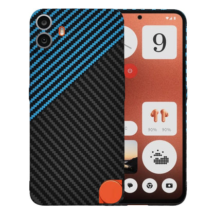 Hülle für Nothing CMF Phone 1, Techsuit, Carbonite FiberShell, Schwarz Blau