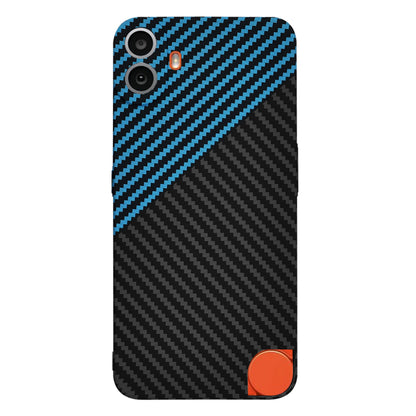 Hülle für Nothing CMF Phone 1, Techsuit, Carbonite FiberShell, Schwarz Blau