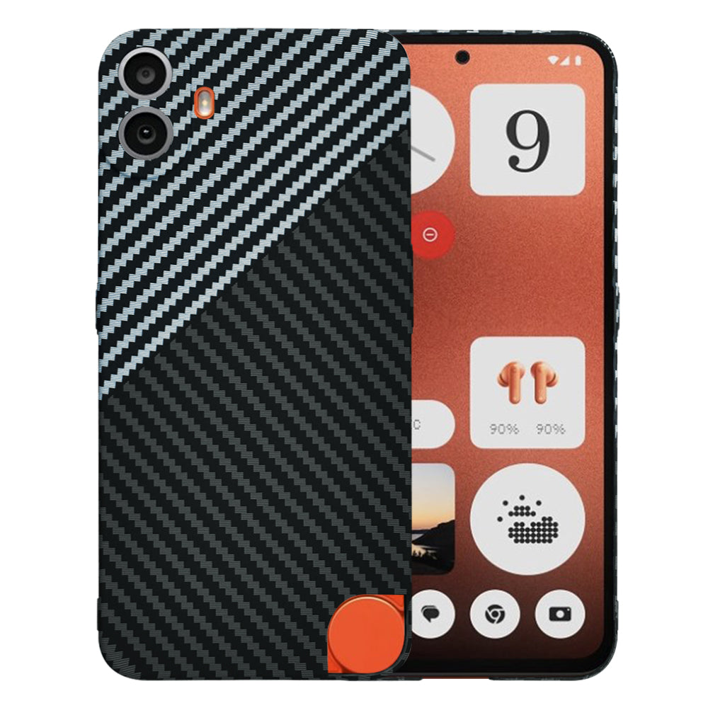 Hülle für Nothing CMF Phone 1, Techsuit, Carbonite FiberShell, Schwarz Grau