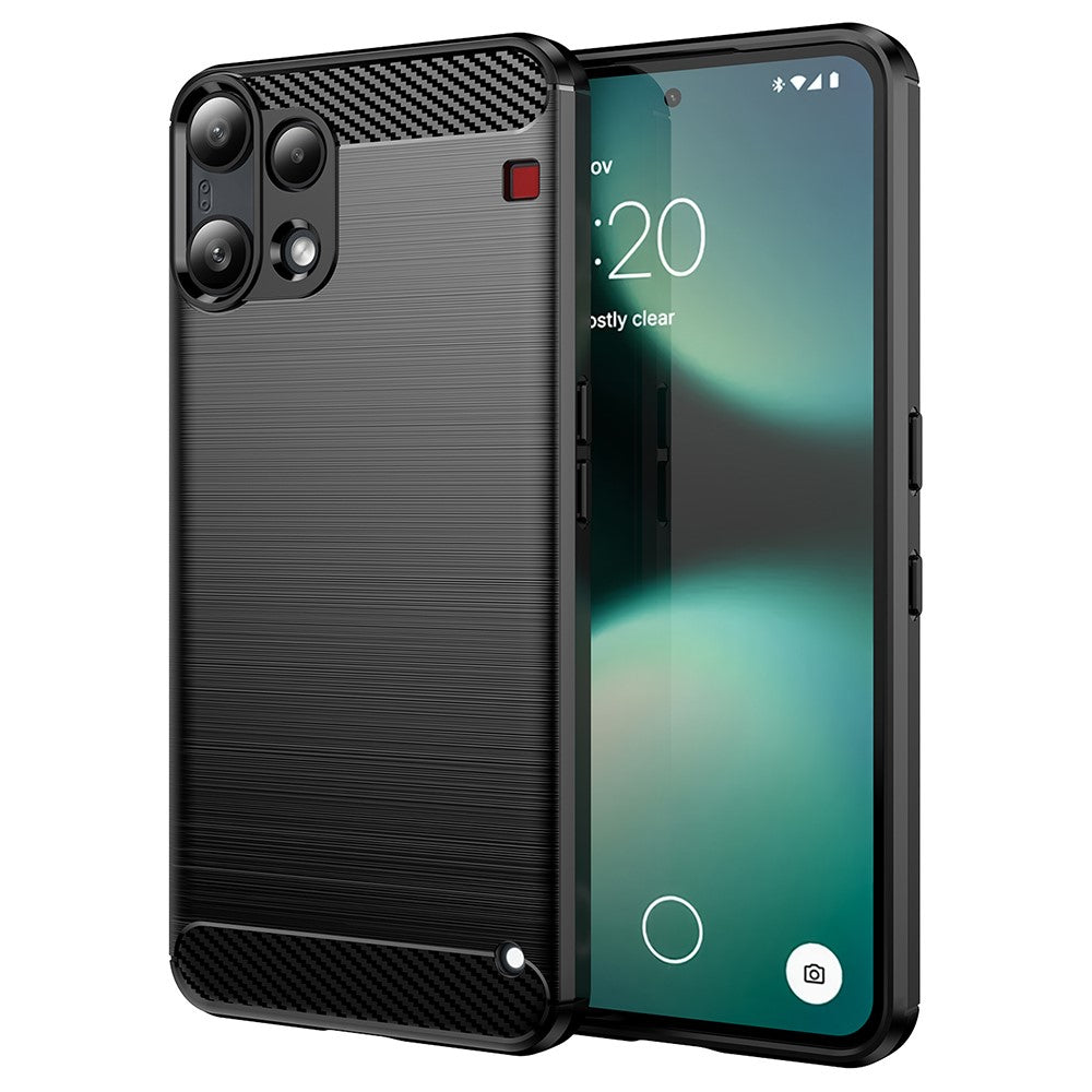 Custodia per Nothing Phone (3a) Lite, Techsuit, Carbonio, Nera
