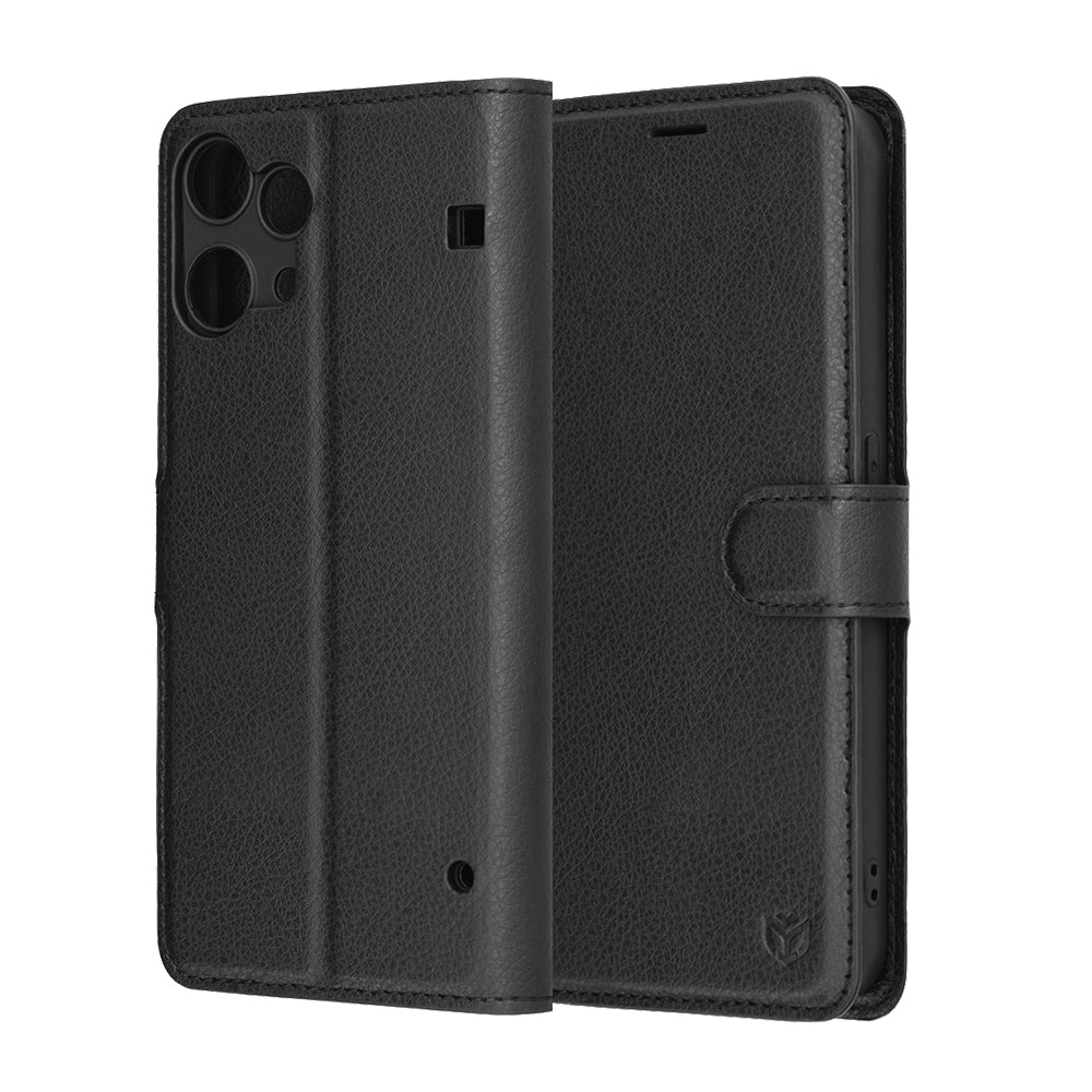 Custodia per Nothing Phone (3a) Lite, Techsuit, Leather Folio, Nera
