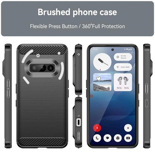 Hülle für Nothing Phone (3a), Techsuit, Carbon, Schwarz