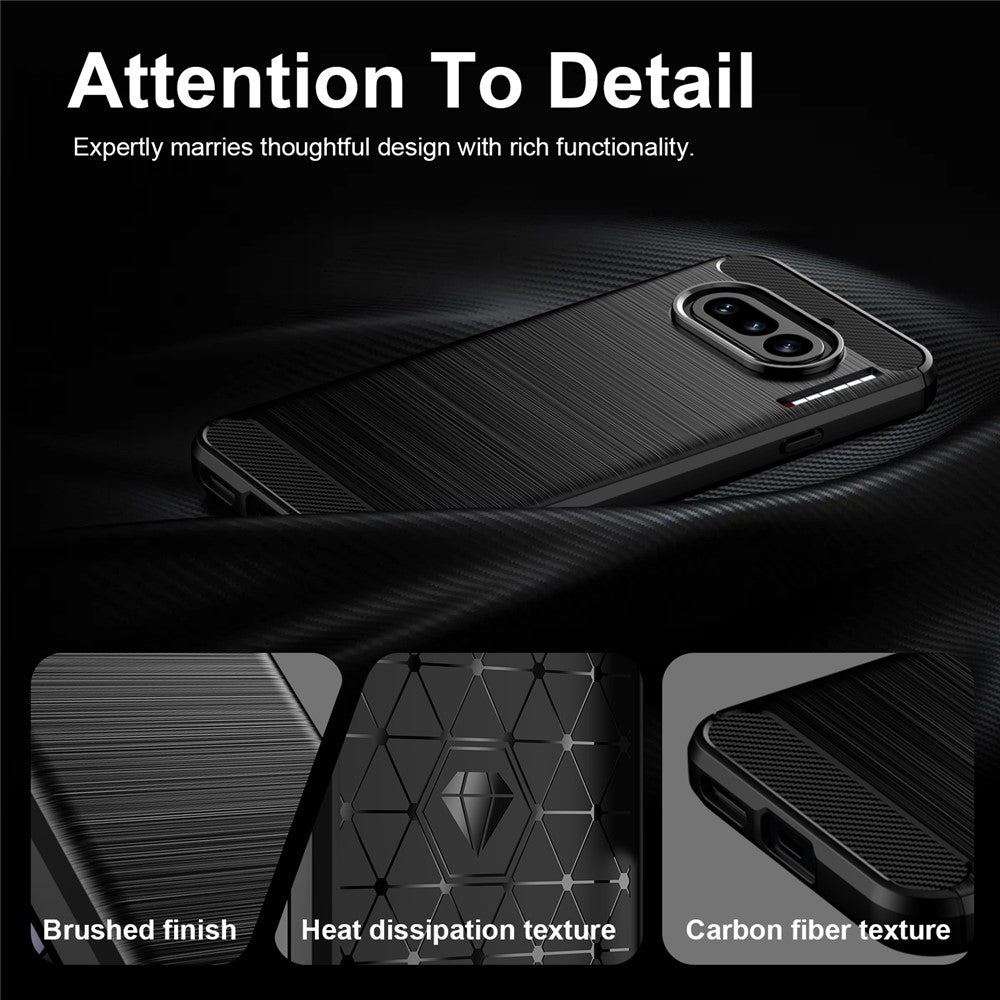 Étui pour Nothing Phone (4a), Techsuit, Carbone, Noir