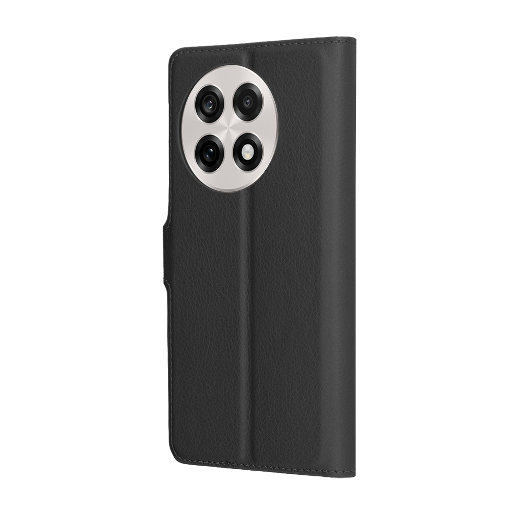 Hülle für OnePlus 13R, Techsuit, Leder-Folio, Schwarz