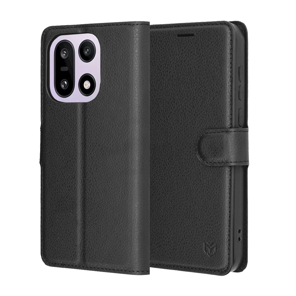 Custodia per OnePlus 15, Techsuit, Leather Folio, Nera