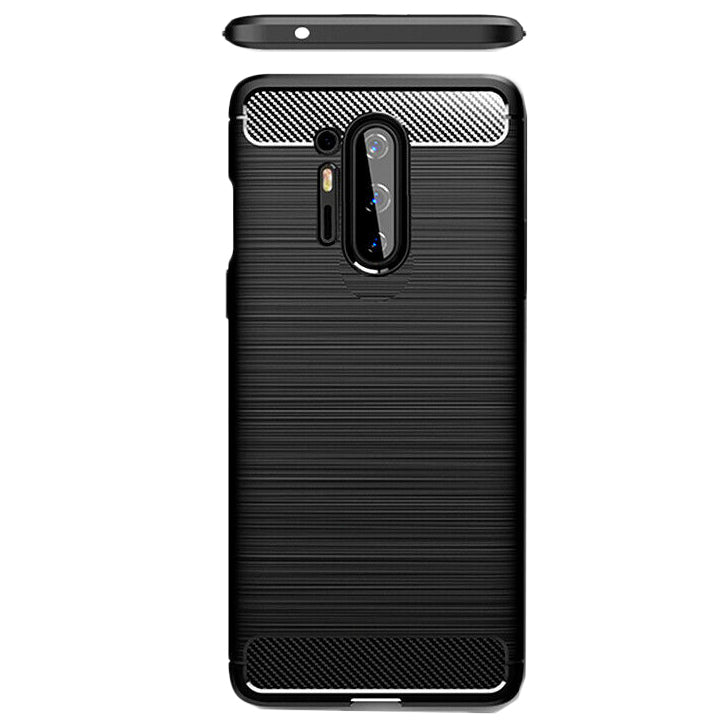 Custodia per OnePlus 8 Pro, Techsuit, Carbonio, Nera