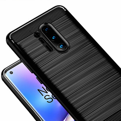 Custodia per OnePlus 8 Pro, Techsuit, Carbonio, Nera