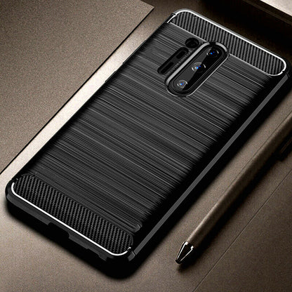 Custodia per OnePlus 8 Pro, Techsuit, Carbonio, Nera