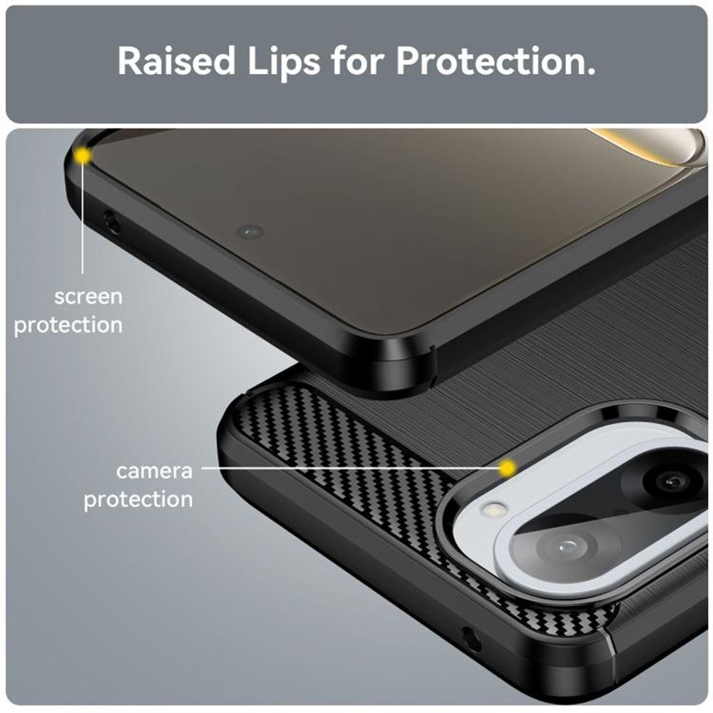 Hülle für OnePlus Nord CE5, Techsuit, Carbon, Schwarz