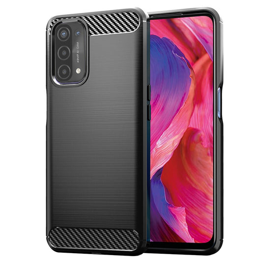 Coque pour OnePlus Nord N200 5G / Oppo A74 5G / A54 5G, Techsuit, Carbone, Noire