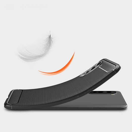 Hülle für OnePlus Nord, Techsuit, Carbon, Schwarz