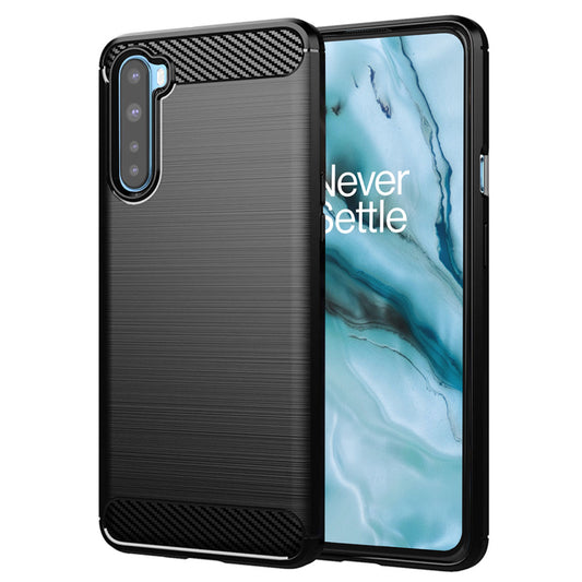 Hülle für OnePlus Nord, Techsuit, Carbon, Schwarz