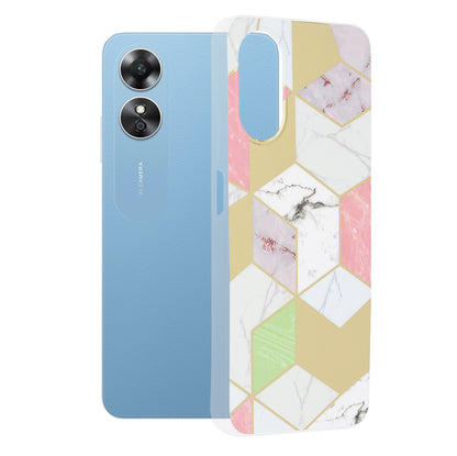 Custodia per Oppo A17, Techsuit, Marble, Viola