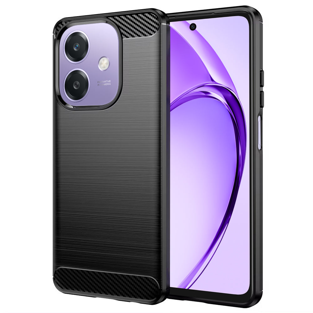 Custodia per Oppo A3 4G / A3, Techsuit, Carbonio, Nera