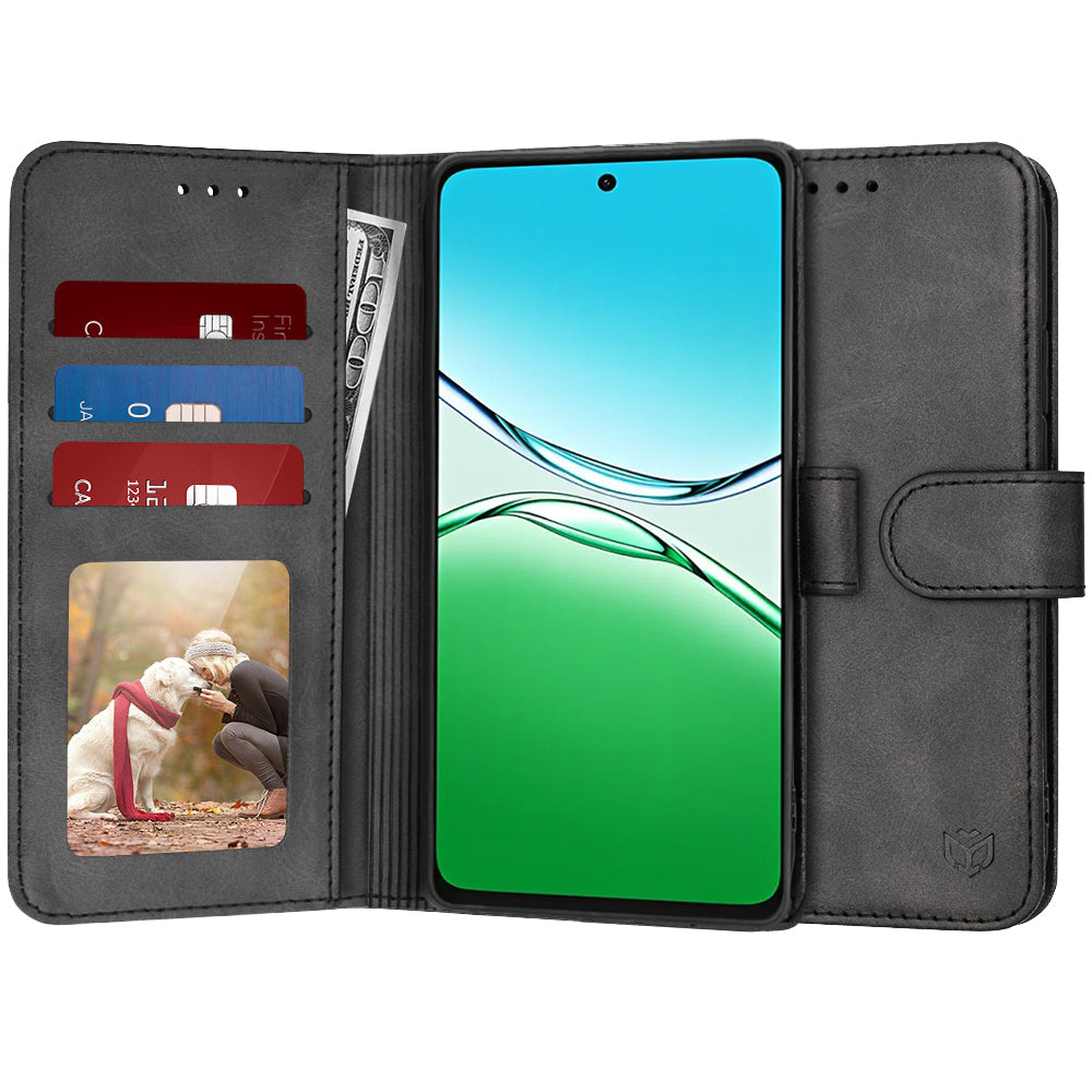 Hülle für Oppo A5 4G, Techsuit, Diary Book, Schwarz