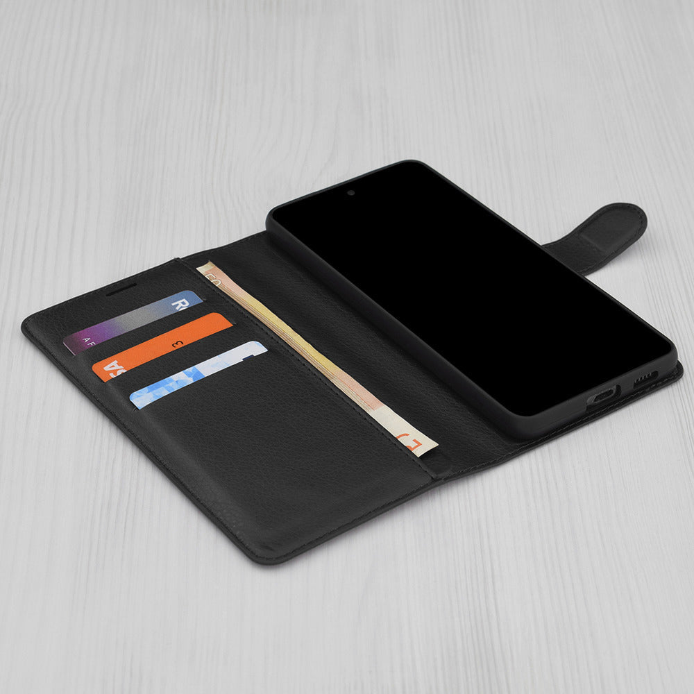 Custodia per Oppo A6 4G, Techsuit, Leather Folio, Nera