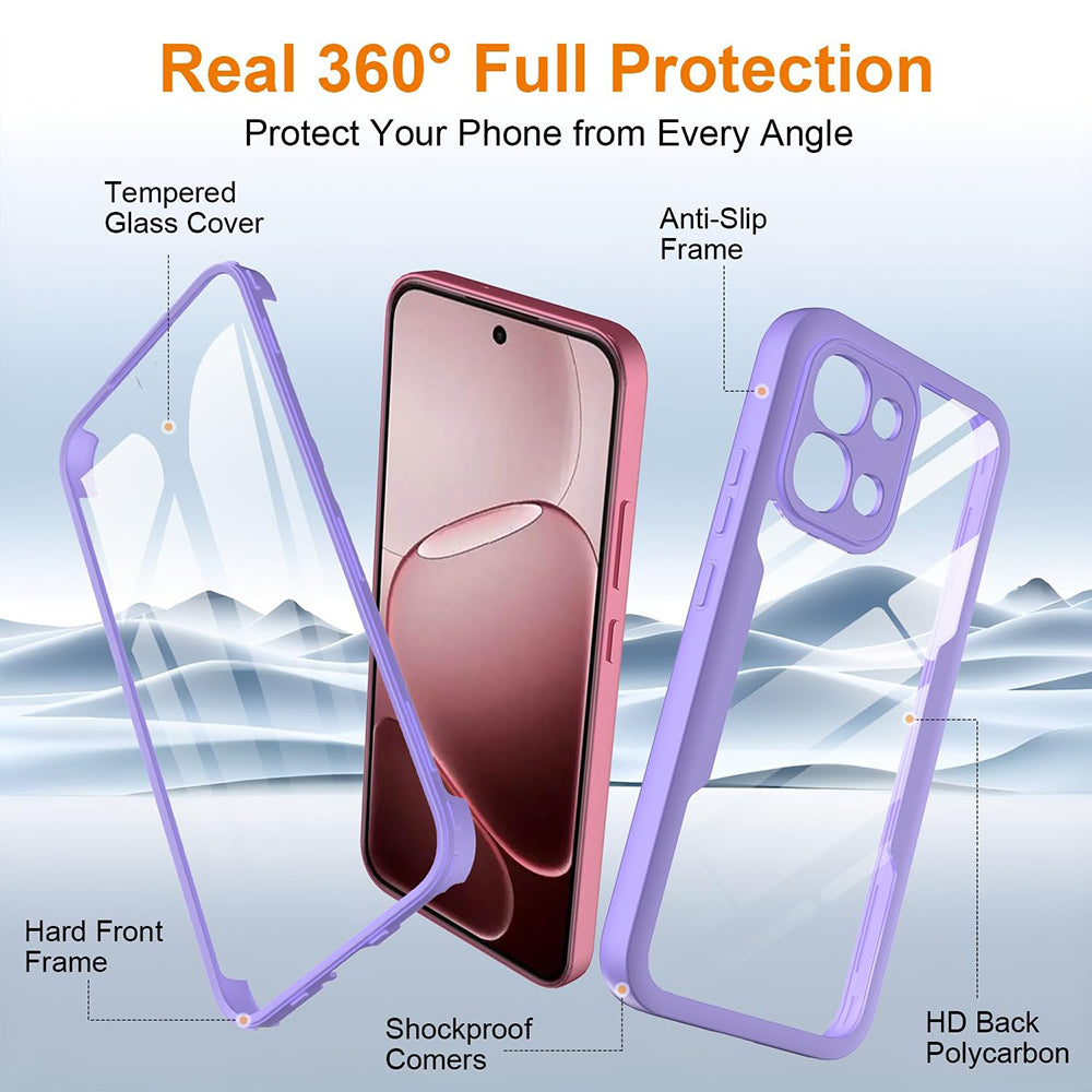Custodia per Oppo A6 Pro 5G / A6 Pro 4G, Techsuit, ColorVerse 360, Viola