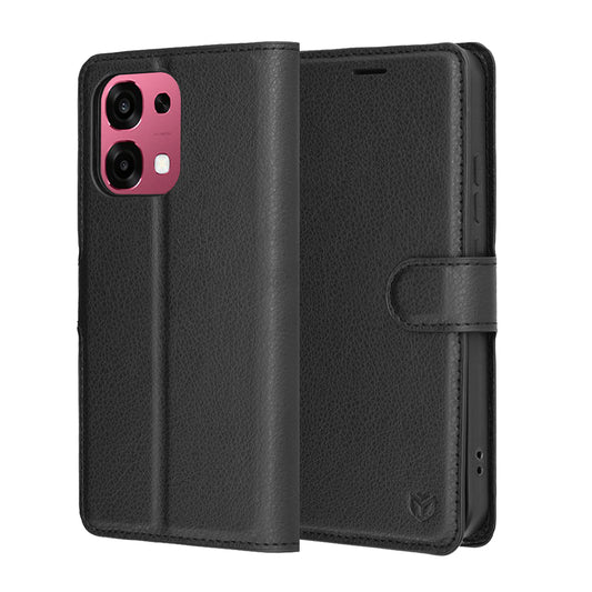 Étui pour Oppo A6 Pro 5G / A6 Pro 4G, Techsuit, Leather Folio, Noir