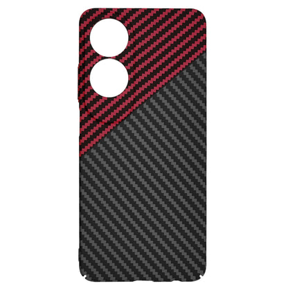Coque pour Oppo A60, Techsuit, Carbonite FiberShell, Noir Rouge