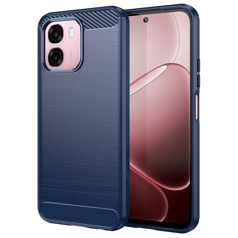 Custodia per Oppo A6k 4G / A6x 4G / A6x / A6 4G, Techsuit, Carbonio, Blu