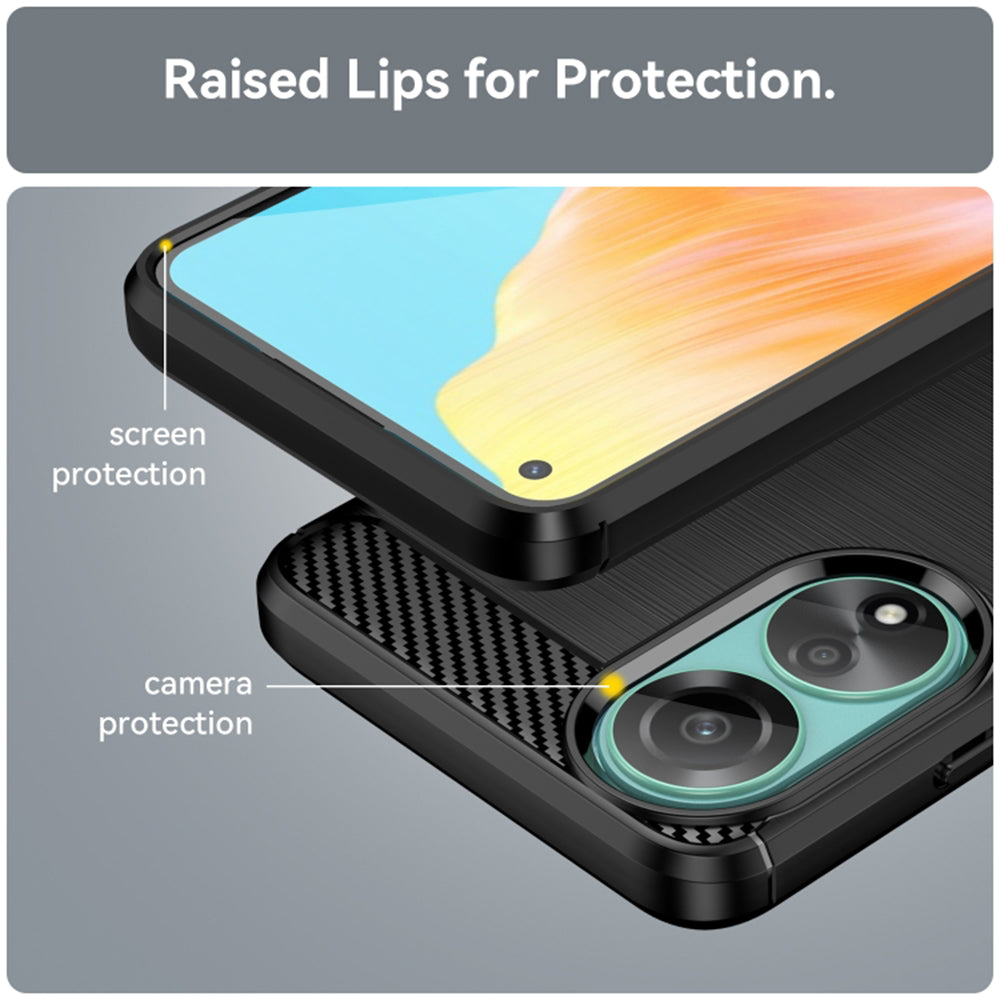 Coque pour Oppo A78 4G, Techsuit, Carbone, Noire