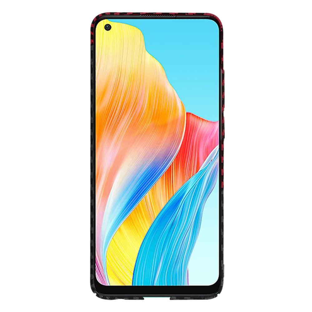 Custodia per Oppo A78 4G, Techsuit, Carbonite FiberShell, Nero Rosso