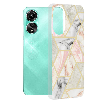 Hülle für Oppo A78 4G, Techsuit, Marble, Rosa