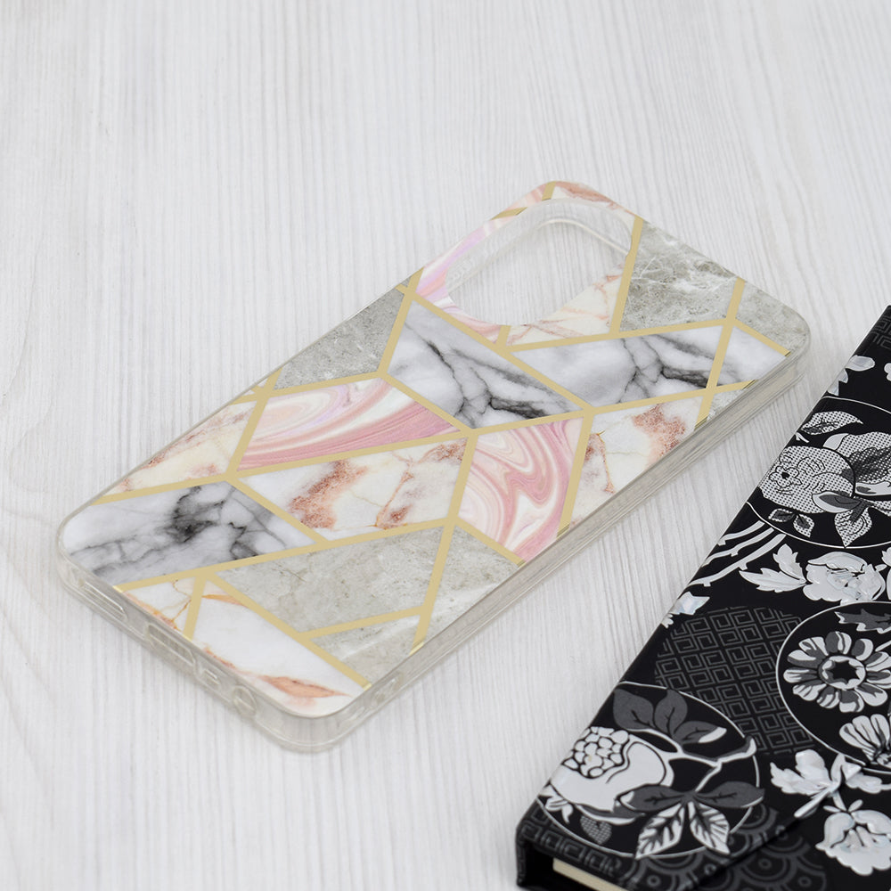 Hülle für Oppo A78 4G, Techsuit, Marble, Rosa