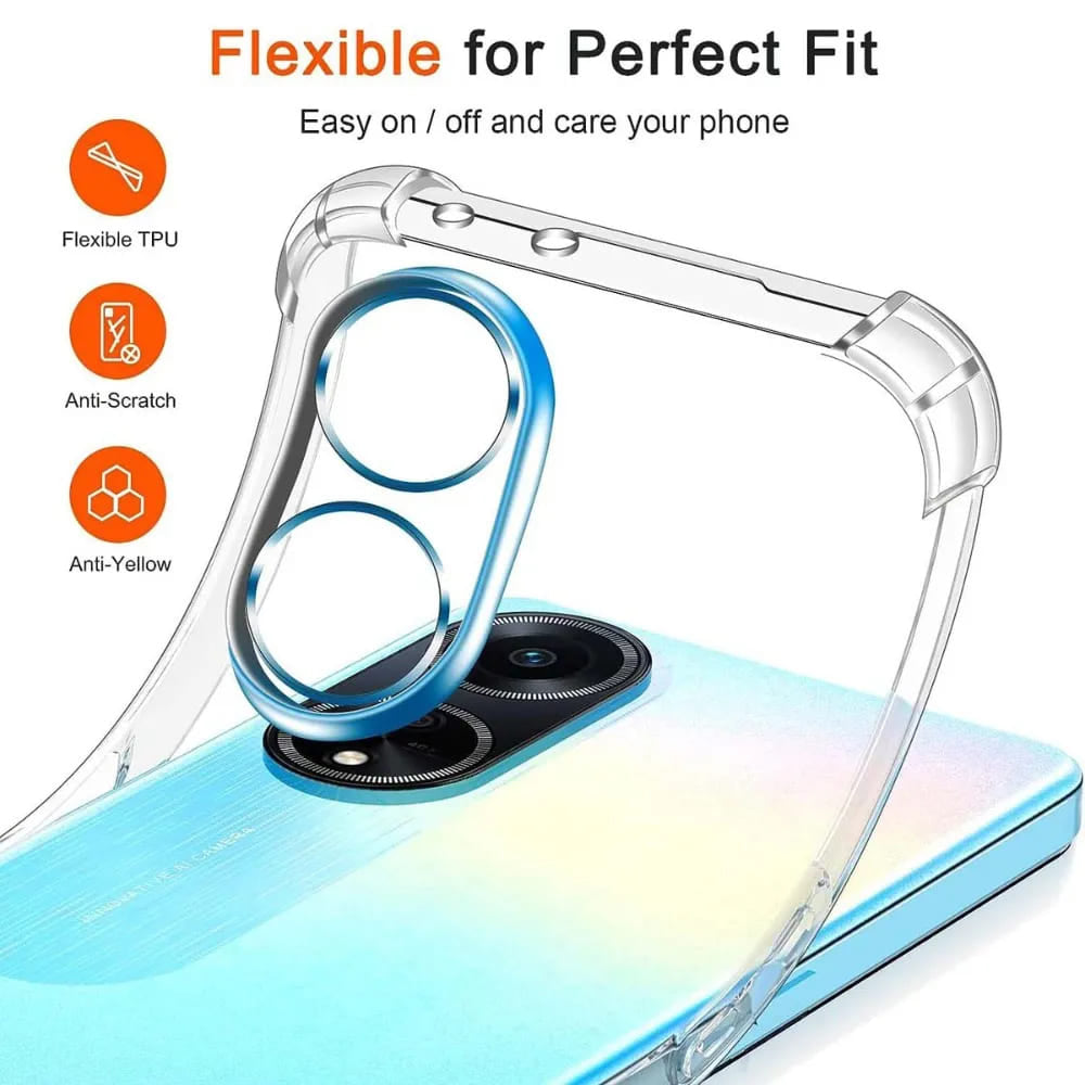 Custodia per Oppo A98, Techsuit, Shockproof Clear, Trasparente