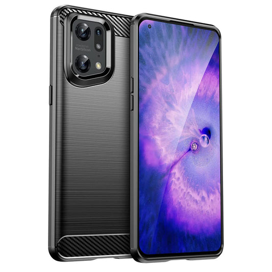Étui pour Oppo Find X5 Pro, Techsuit, Carbone, Noir