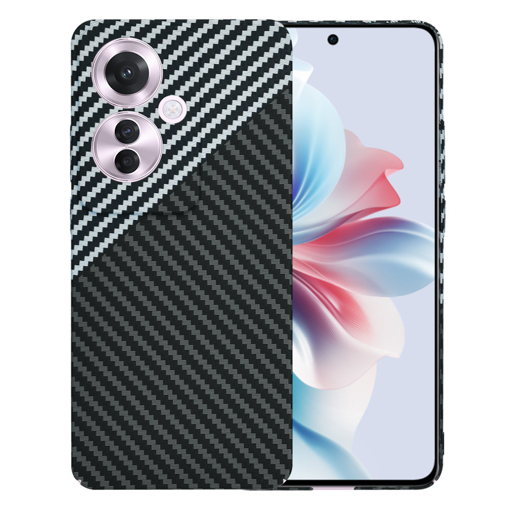 Custodia per Oppo Reno11 F, Techsuit, Carbonite FiberShell, Nero Grigio