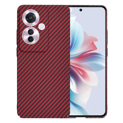 Coque pour Oppo Reno11 F, Techsuit, Carbonite FiberShell, Rouge