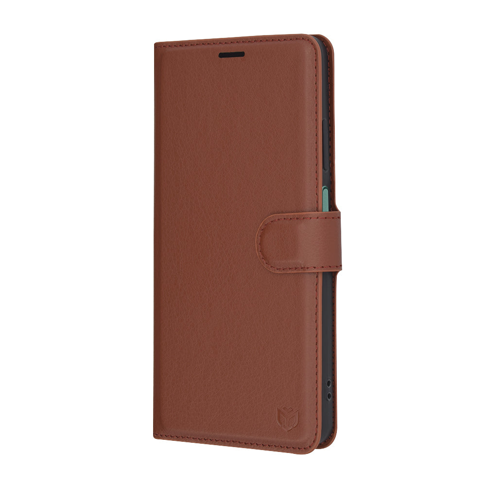 Hülle für Oppo Reno12 FS 5G / Reno12 FS 4G / Reno12 F 4G / Reno12 F, Techsuit, Leather Folio, Braun