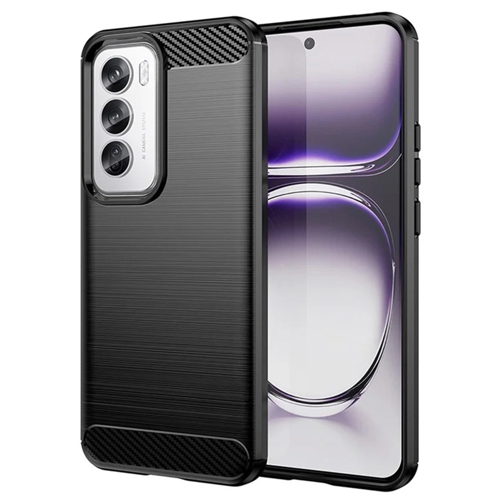 Hülle für Oppo Reno12, Techsuit, Carbon, Schwarz
