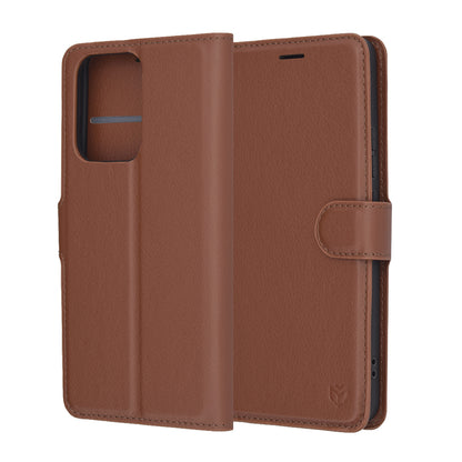 Custodia per Oppo Reno13 FS 5G / Reno13 F 4G / Reno13 F, Techsuit, Leather Folio, Marrone