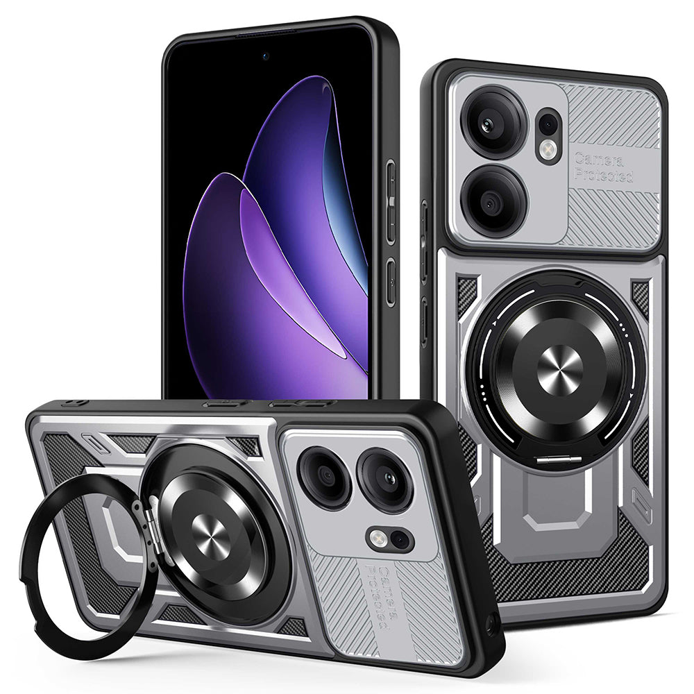 Coque pour Oppo Reno13 FS 5G / Reno13 F 4G / Reno13 F, Techsuit, RuggedCam, Gris