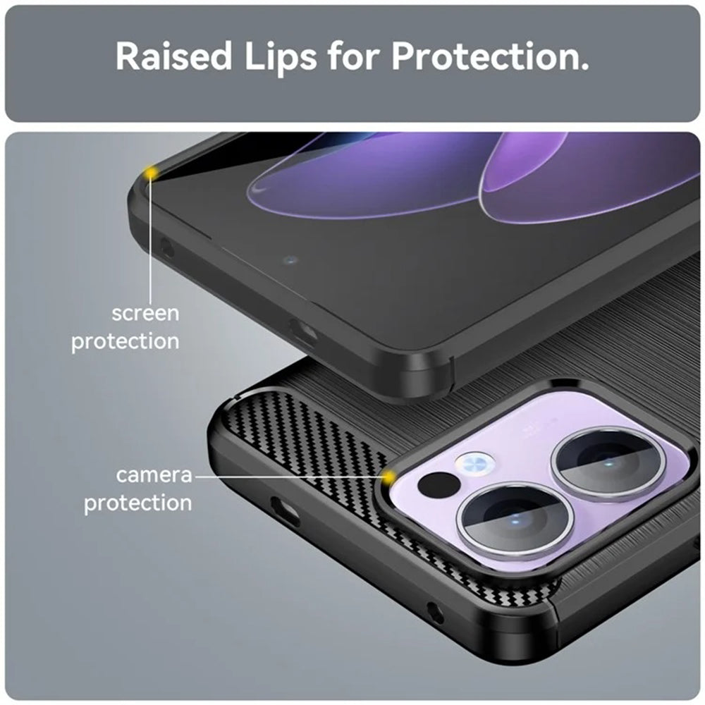 Coque pour Oppo Reno13 Pro, Techsuit, Carbone, Noire