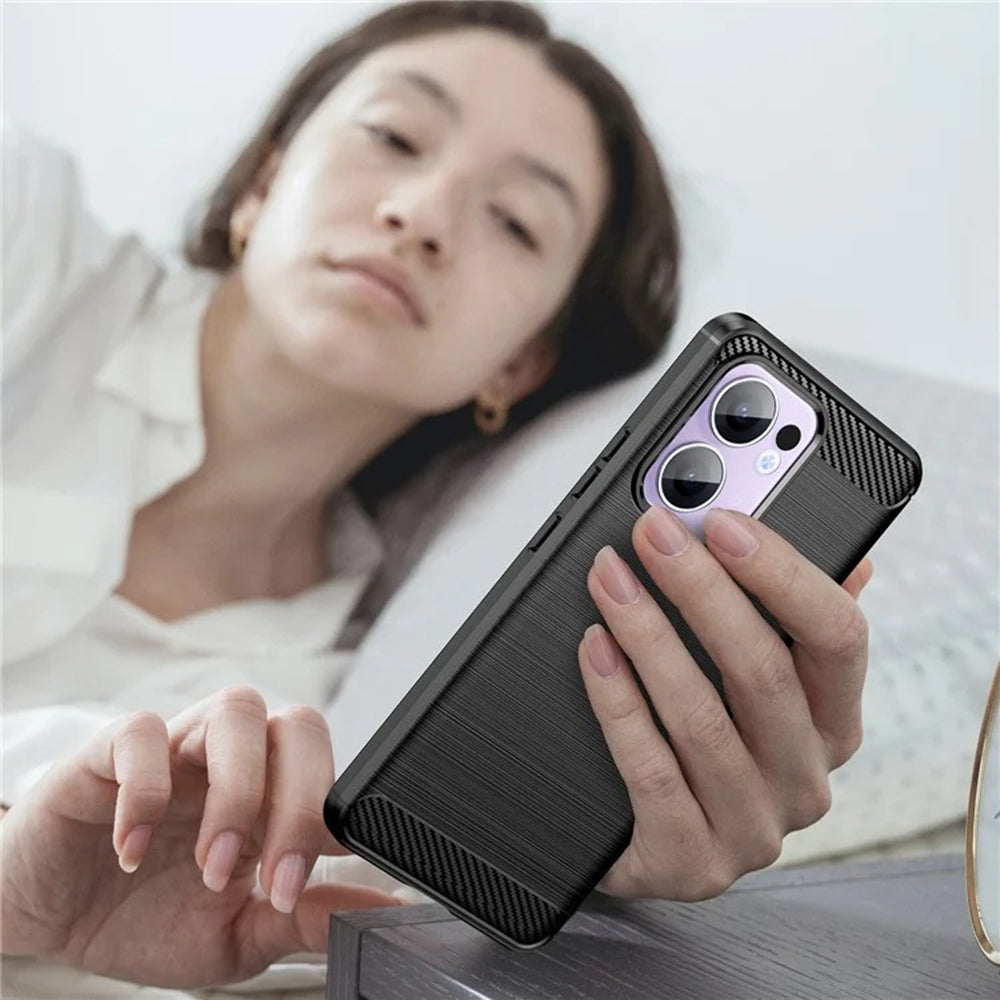 Coque pour Oppo Reno13 Pro, Techsuit, Carbone, Noire