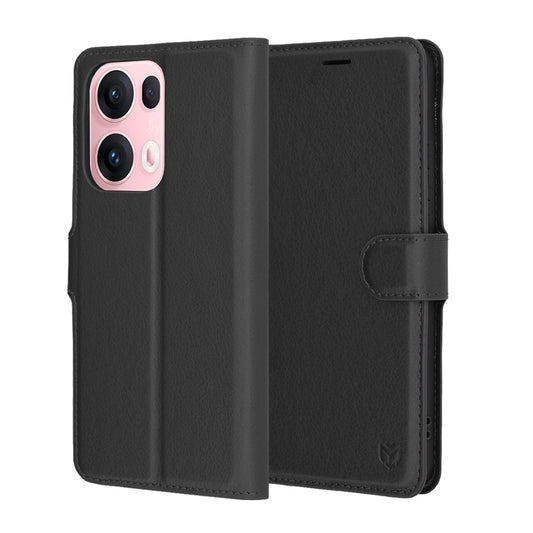 Custodia per Oppo Reno13 Pro, Techsuit, Leather Folio, Nera
