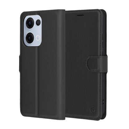 Custodia per Oppo Reno13, Techsuit, Leather Folio, Nera