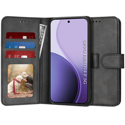 Custodia per Oppo Reno14 FS 5G / Reno14 F, Techsuit, Diary Book, Nera