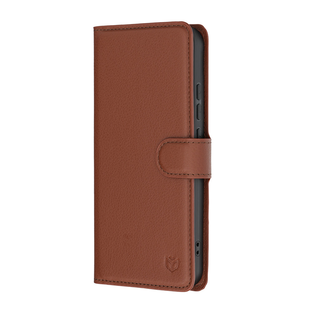 Custodia per Oppo Reno16 F / Reno16 FS, Techsuit, Leather Folio, Marrone