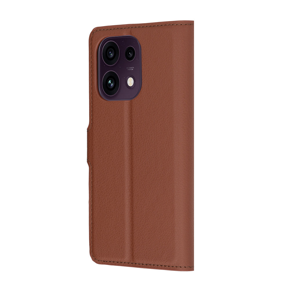 Custodia per Oppo Reno16 F / Reno16 FS, Techsuit, Leather Folio, Marrone