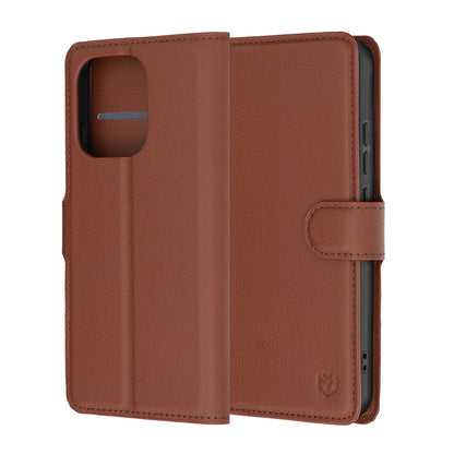 Custodia per Oppo Reno16 F / Reno16 FS, Techsuit, Leather Folio, Marrone
