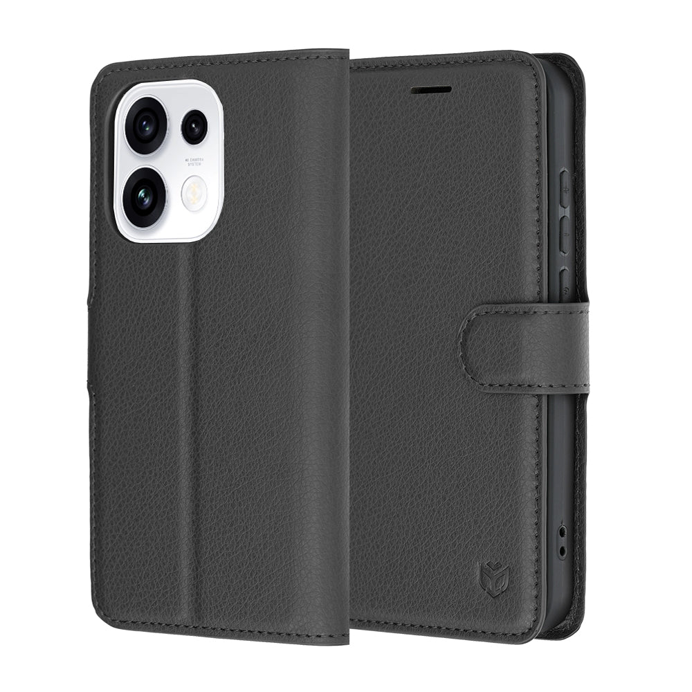 Custodia per Oppo Reno16 Pro, Techsuit, Leather Folio, Nera