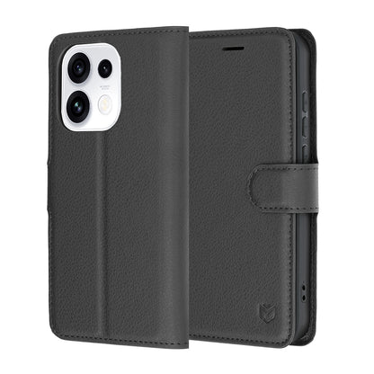 Custodia per Oppo Reno16 Pro, Techsuit, Leather Folio, Nera