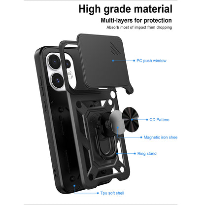 Coque pour Oppo Reno16 / Reno16 Pro, Techsuit, CamShield, Noire