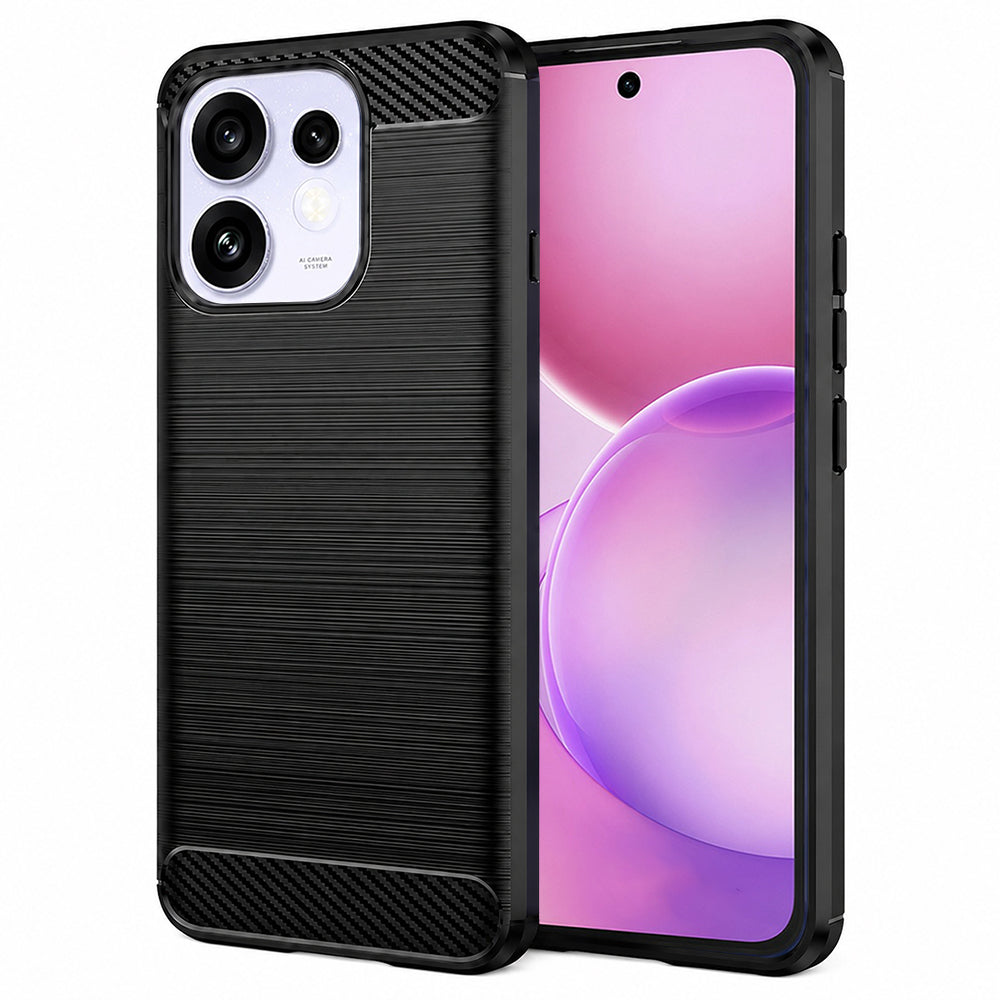 Coque pour Oppo Reno16 / Reno16 Pro, Techsuit, Carbone, Noire