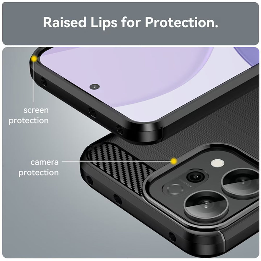 Coque pour Oppo Reno16 / Reno16 Pro, Techsuit, Carbone, Noire