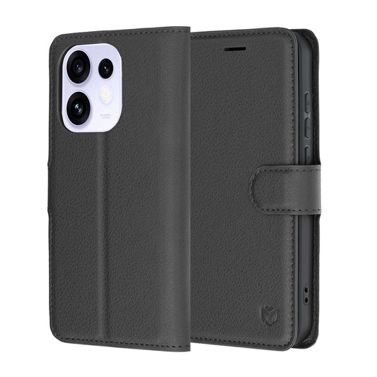 Custodia per Oppo Reno16 / Reno16 Pro, Techsuit, Leather Folio, Nera